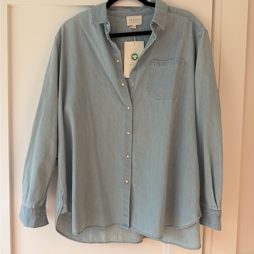 Sezane Max Shirt / Light blue denim / size 40 (M) - Picture 4 of 6